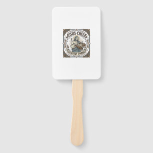 Jesus Chess Strategy Symbol Jesus Chess Strategy C Hand Fan