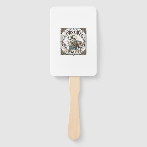 Jesus Chess Strategy Symbol Jesus Chess Strategy C Hand Fan