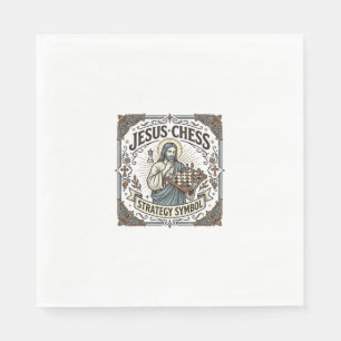 Jesus Chess Strategy Symbol Jesus Chess Strategy C Napkins