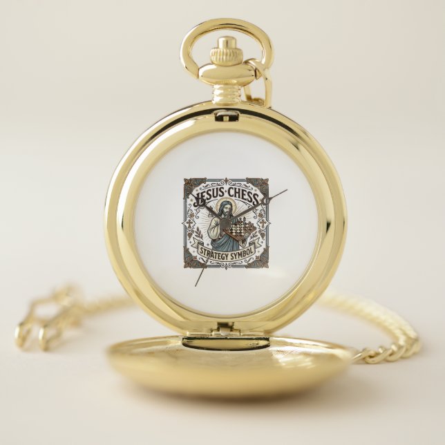 Jesus Chess Strategy Symbol Jesus Chess Strategy C Pocket Watch (Inside)