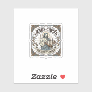 Jesus Chess Strategy Symbol Jesus Chess Strategy C Sticker