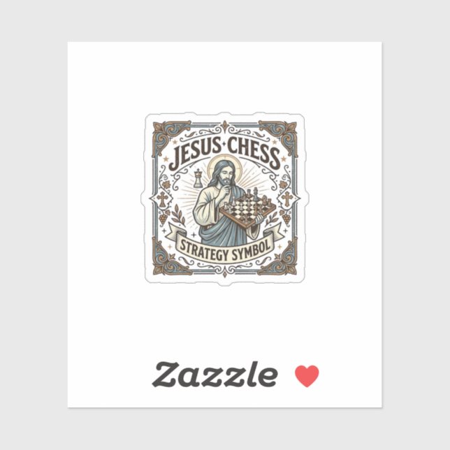 Jesus Chess Strategy Symbol Jesus Chess Strategy C Sticker (Sheet)