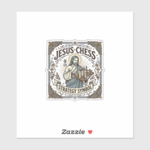 Jesus Chess Strategy Symbol Jesus Chess Strategy C Sticker