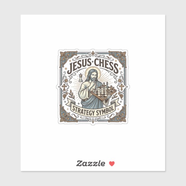Jesus Chess Strategy Symbol Jesus Chess Strategy C Sticker (Sheet)