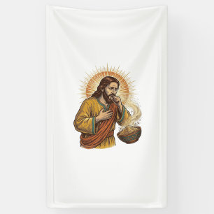 Jesus Choking Dry Tortilla Chip Crumb Food Humor_1 Banner