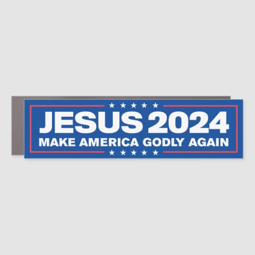 Jesus Christ 2024 Make America Godly Again Bumper Car Magnet