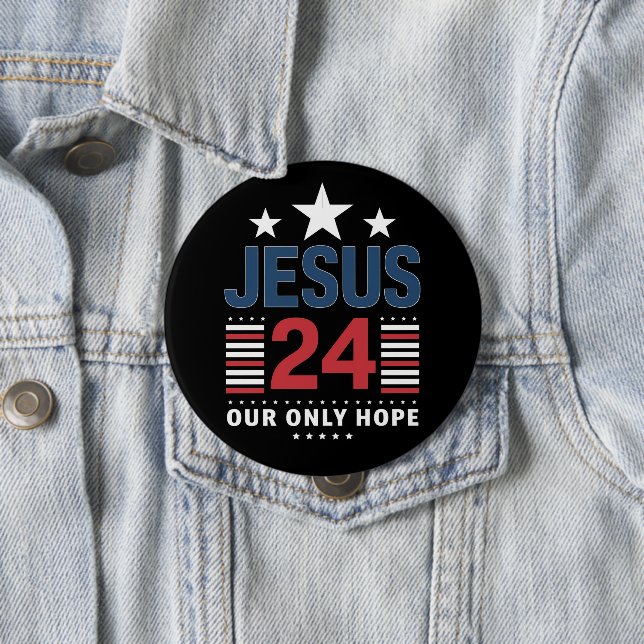 Jesus Christ 2024 President USA Election Political Button (In Situ)