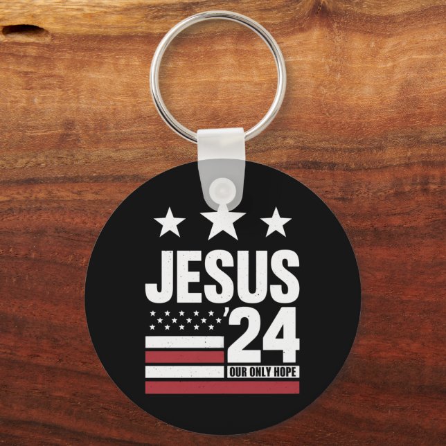 Jesus Christ 2024 President USA Election Political Keychain (Front)