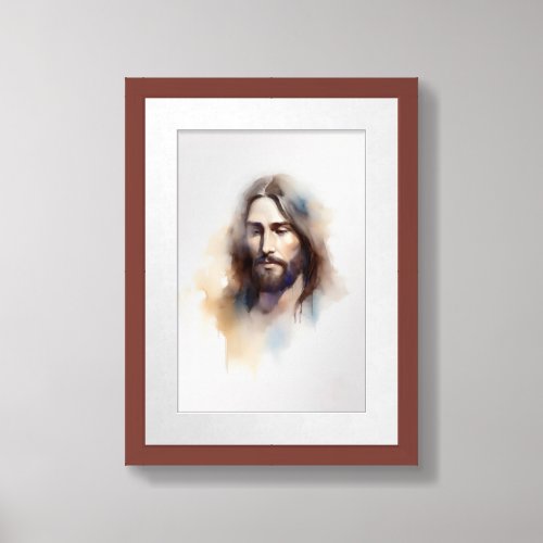 Jesus Christ 23 Minimalist Watercolor Painting Framed Art