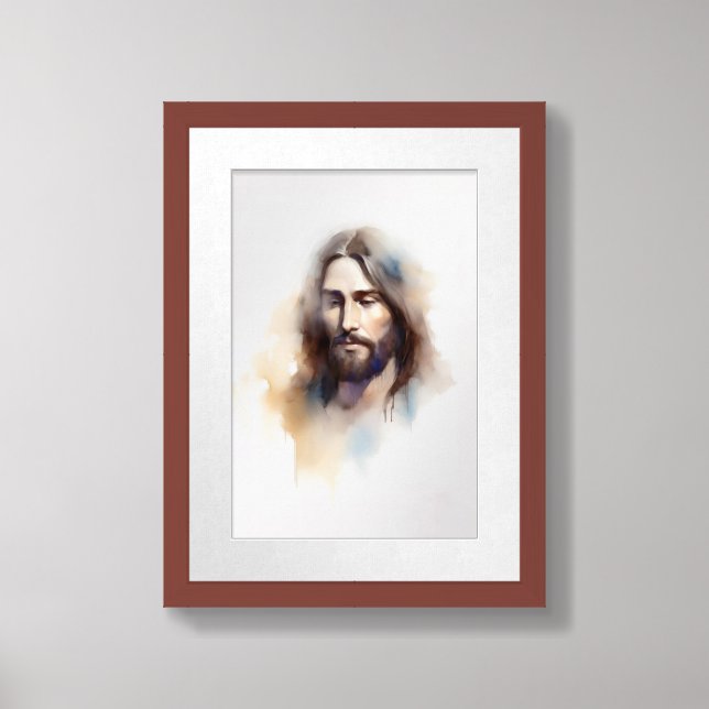 Jesus Christ 23 Minimalist Watercolor Painting Framed Art (Framed Front)