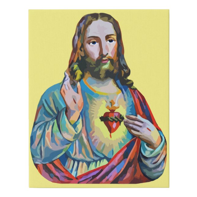 Jesus Christ abstract original Religious art Faux Canvas Print (Front)