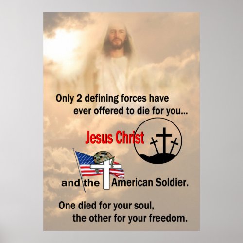 Jesus Christ  American Soldier 24 X 336or less Poster