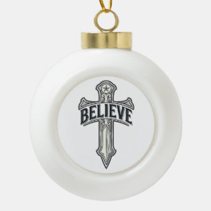 Jesus Christ Anchor of My Soul Christian Shirt Ceramic Ball Christmas Ornament