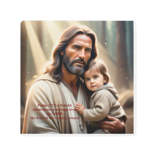 Jesus Christ and a child Metal Print