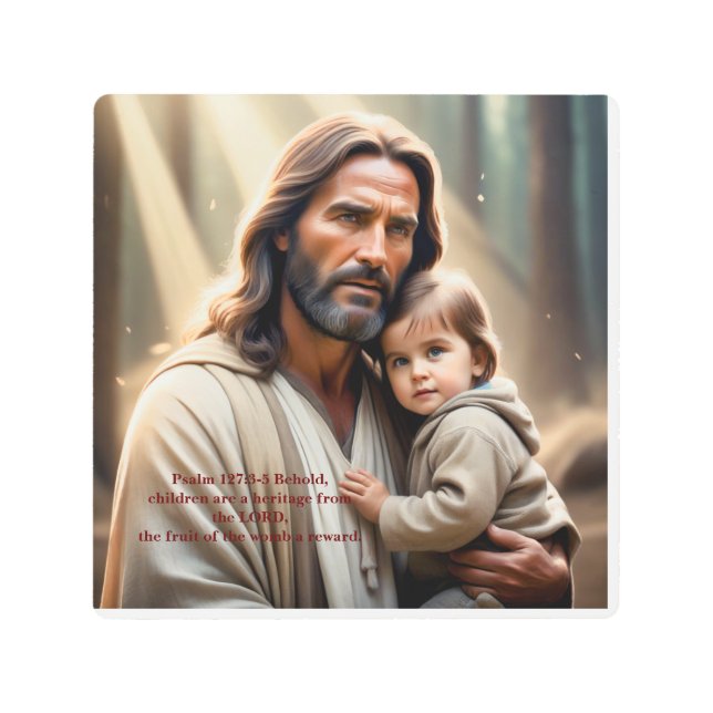 Jesus Christ and a child Metal Print (Front)