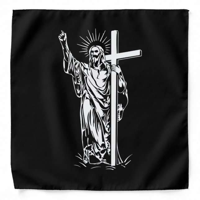 Jesus Christ and a cross Bandana (Front)