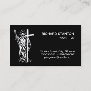 Jesus Christ and a cross Business Card