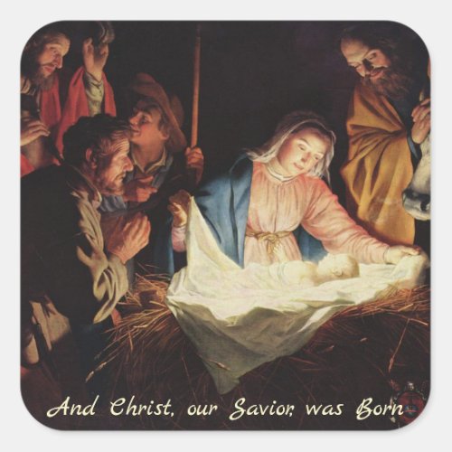 Jesus Christ and Mary Bethlehem Christmas Sticker