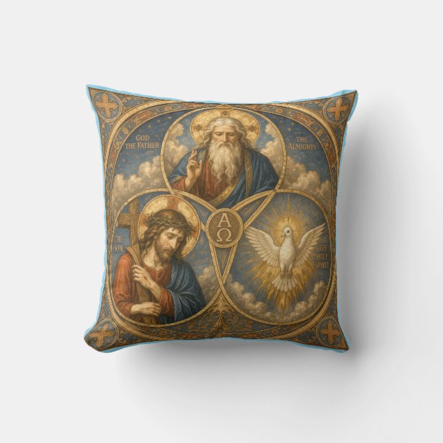 Jesus Christ and Merry Throw Pillow (Front)