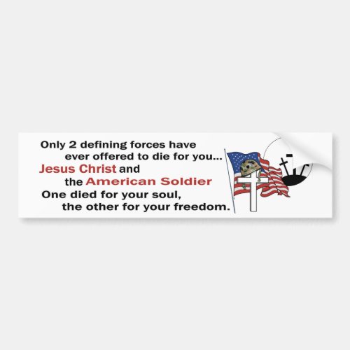 Jesus Christ and the American Soldier 3rd version Bumper Sticker
