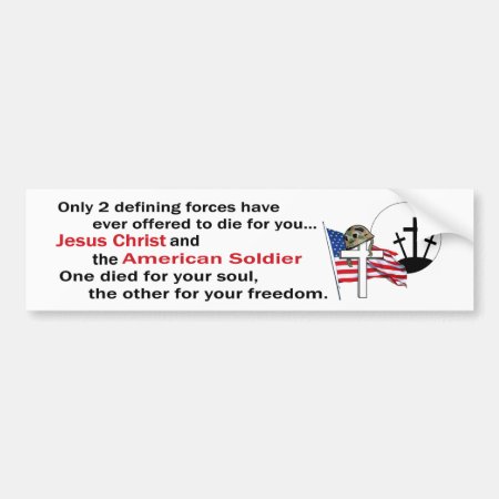 Jesus Christ And The American Soldier 4th Version Bumper Sticker