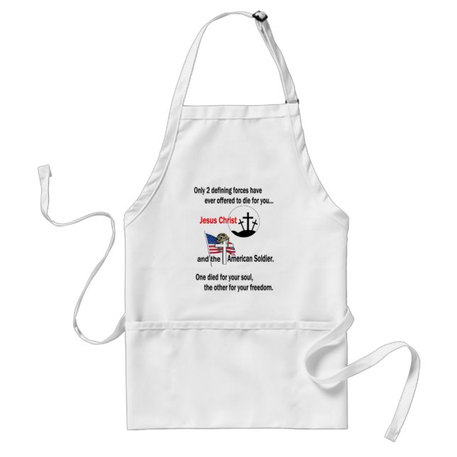 Jesus Christ and the American Soldier Adult Apron (Front)