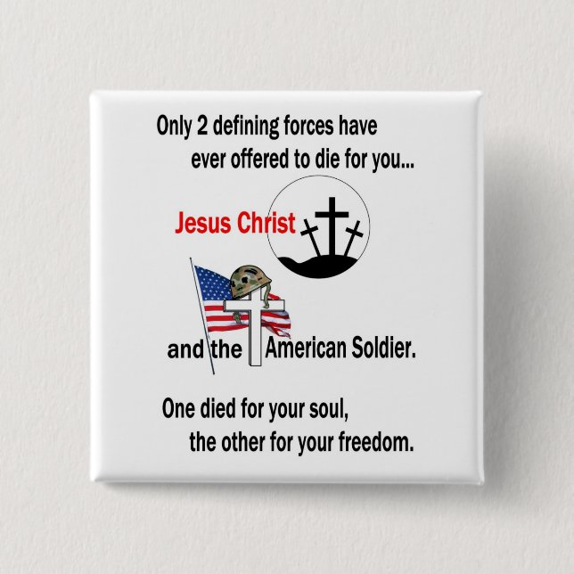 Jesus Christ and the American Soldier Button (Front)