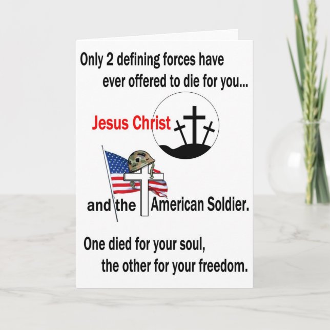 Jesus Christ and the American Soldier Card (Front)