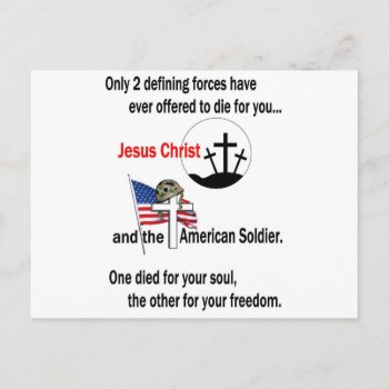 Jesus Christ And The American Soldier Postcard by 4westies at Zazzle