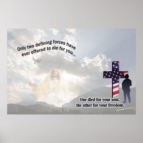 Jesus Christ and the American Soldier Poster