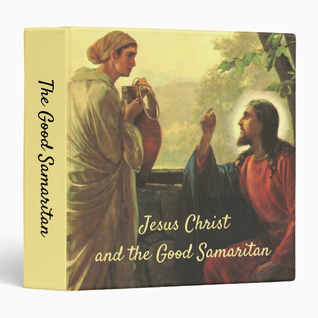 Jesus Christ and the Good Samaritan at the Well 3 Ring Binder (Front/Spine)