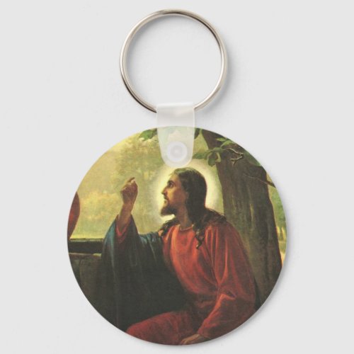 Jesus Christ and the Good Samaritan at the Well Keychain