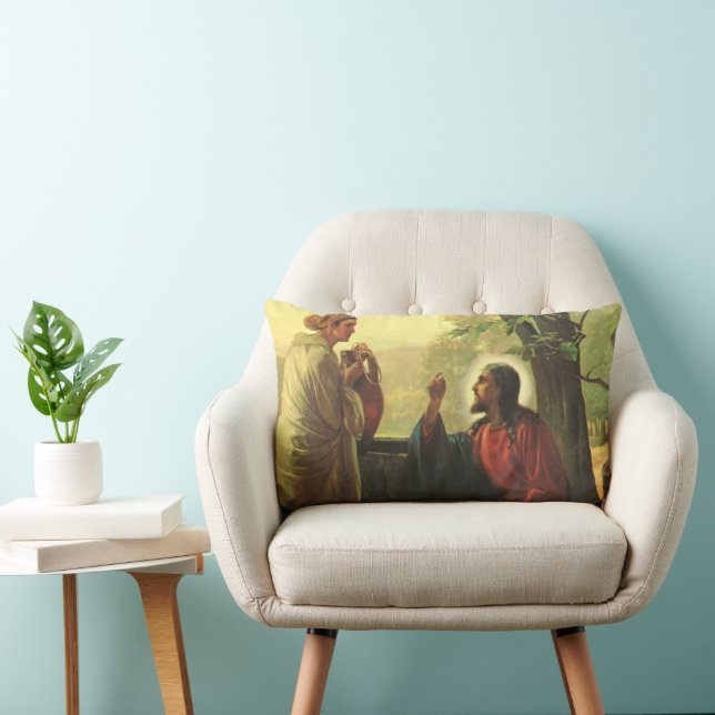 Jesus Christ and the Good Samaritan at the Well Lumbar Pillow (Chair)