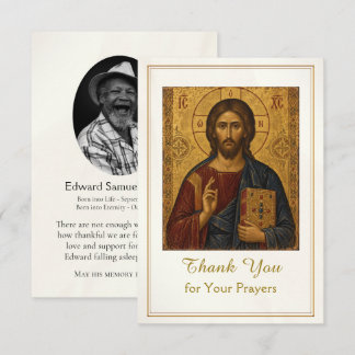 Jesus Christ and the Gospels Orthodox Funeral      Thank You Card