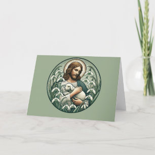 Jesus Christ and the Lamb Easter Sunday            Card