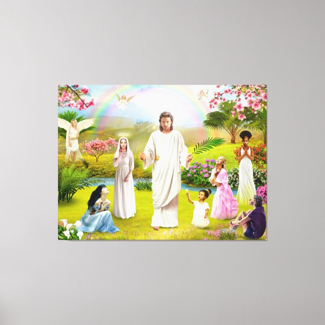 Jesus Christ and the Virgin Mary Regina Coeli Canvas Print (Front)