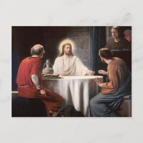 Jesus Christ at the Supper at Emmaus by Carl Bloch Postcard