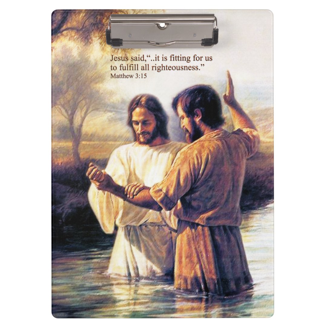 Jesus Christ Baptism Clipboard Options | Zazzle