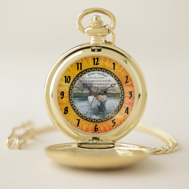 Jesus Christ Baptism image 2a Pocket Watch (Inside)