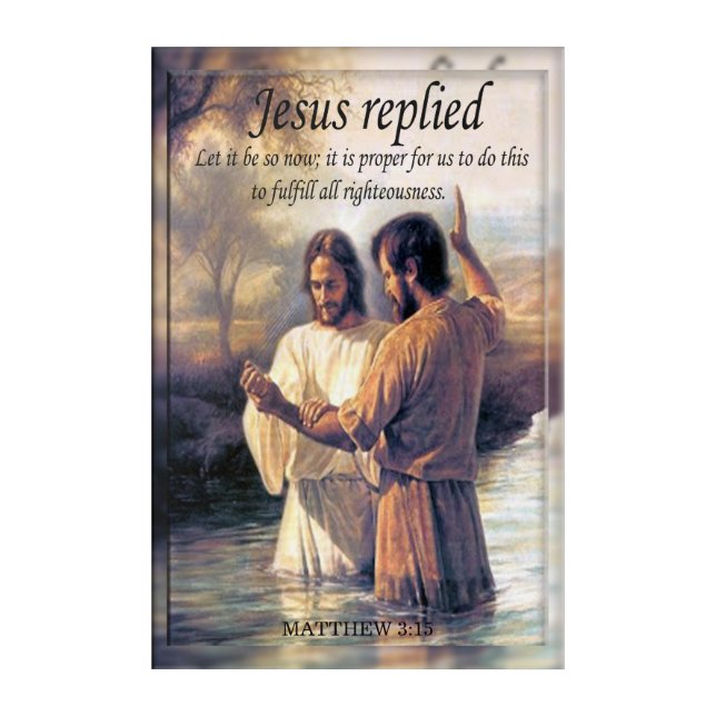 Jesus Christ Baptism image one Acrylic Print (Front)