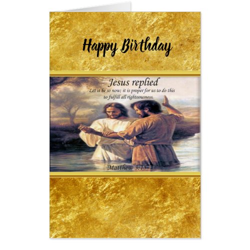 Jesus Christ Baptism image one Card