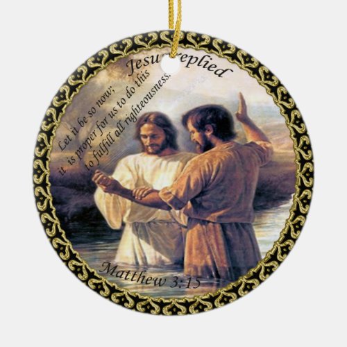 Jesus Christ Baptism image one Ceramic Ornament