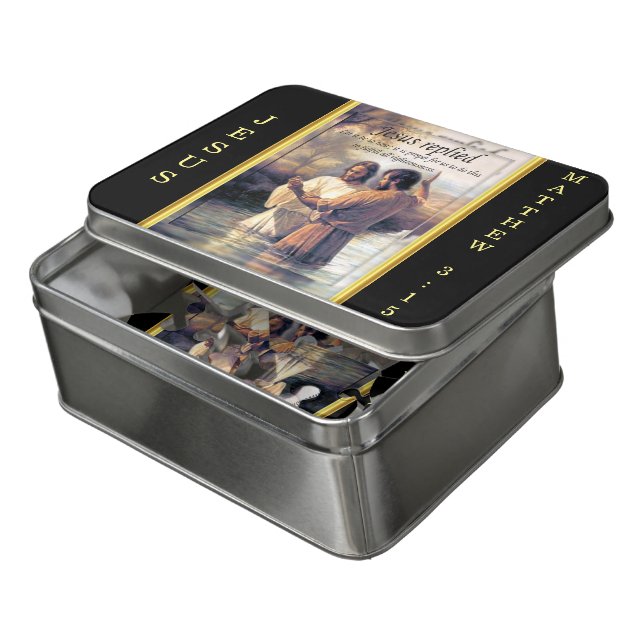 Jesus Christ Baptism image one Jigsaw Puzzle (Lid Open)