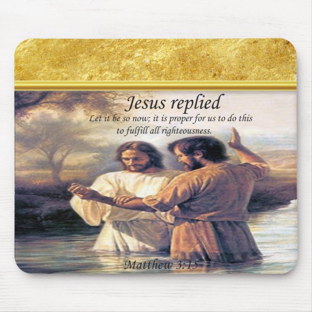 Jesus Christ Baptism image one Mouse Pad (Front)