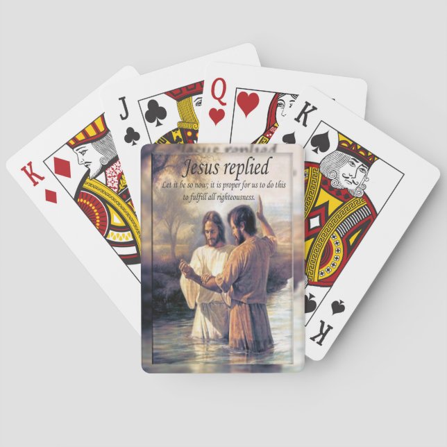 Jesus Christ Baptism image one Poker Cards (Back)