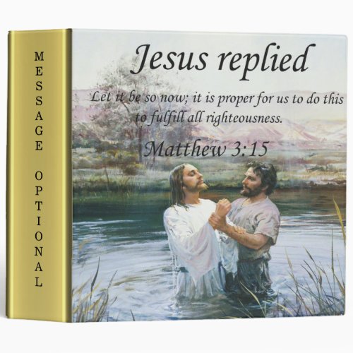 Jesus Christ Baptism image two 3 Ring Binder