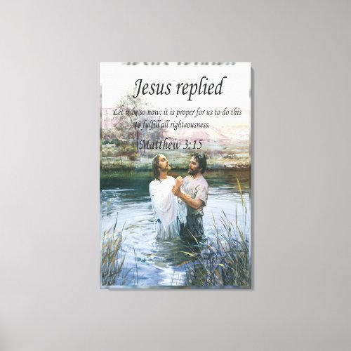 Jesus Christ Baptism image two blur Canvas Print