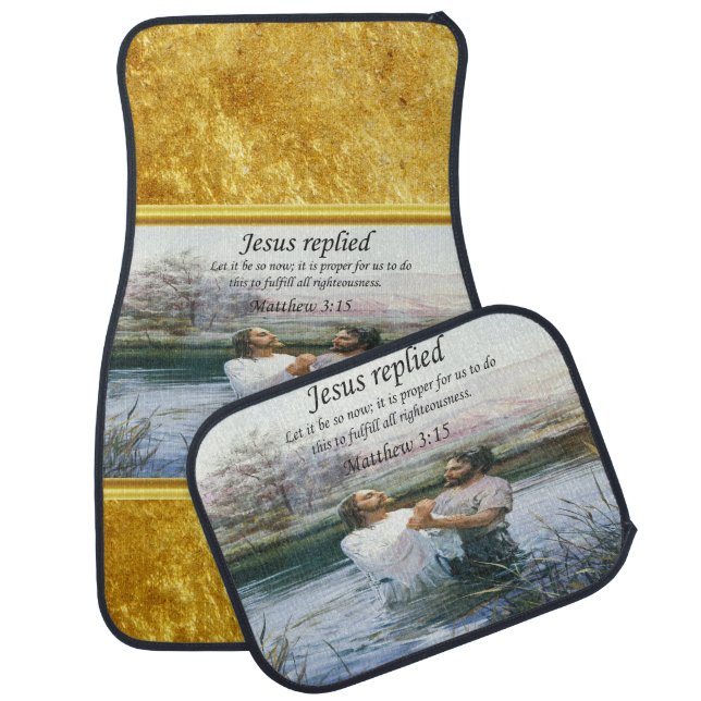 Jesus Christ Baptism image two Car Floor Mat (Set)