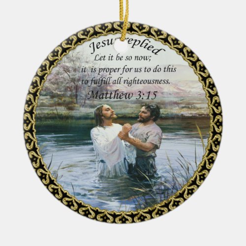 Jesus Christ Baptism image two Ceramic Ornament