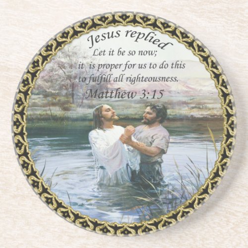 Jesus Christ Baptism image two Coaster